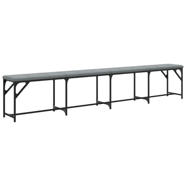 Hellgraue Essbank 248 cm mit Stahlgestell