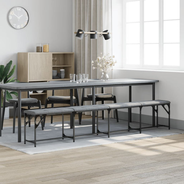 Hellgraue Essbank 248 cm mit Stahlgestell