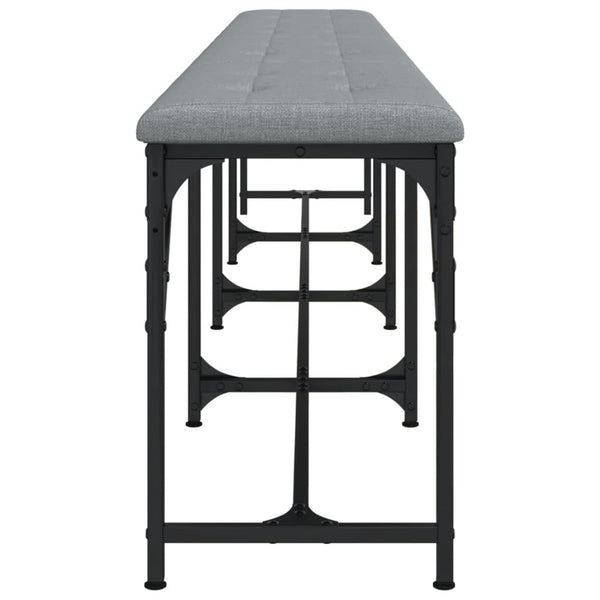 Hellgraue Essbank 248 cm mit Stahlgestell