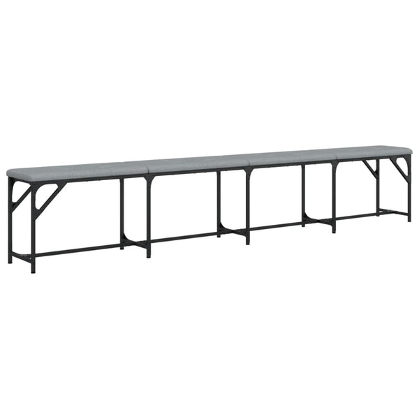 Hellgraue Essbank 248 cm mit Stahlgestell