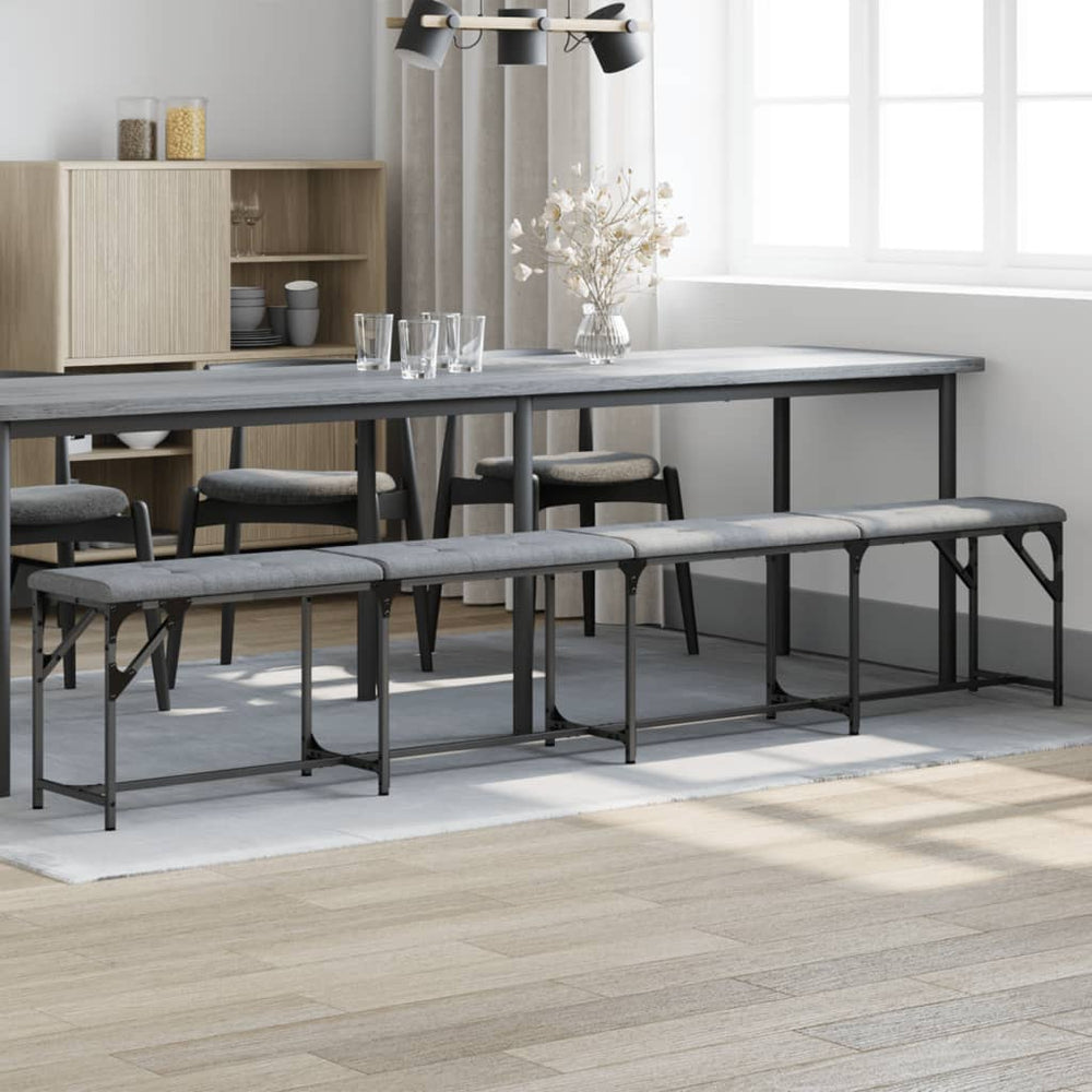 Hellgraue Essbank 248 cm mit Stahlgestell