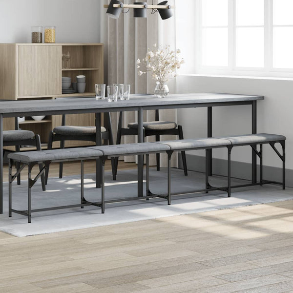 Hellgraue Essbank 248 cm mit Stahlgestell