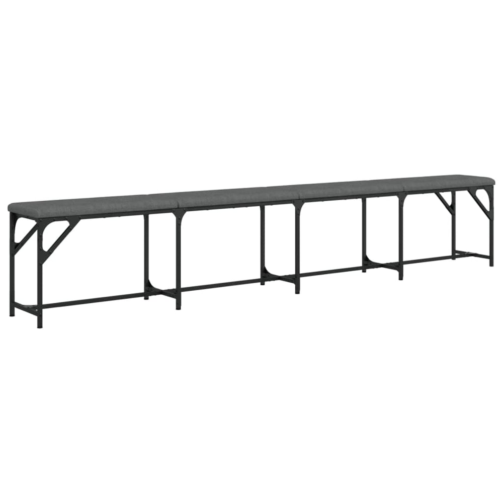 Dunkelgraue Essbank 248 cm Stahl & Stoff