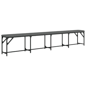 Dunkelgraue Essbank 248 cm Stahl & Stoff