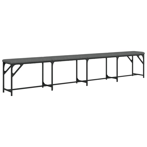 Dunkelgraue Essbank 248 cm Stahl & Stoff
