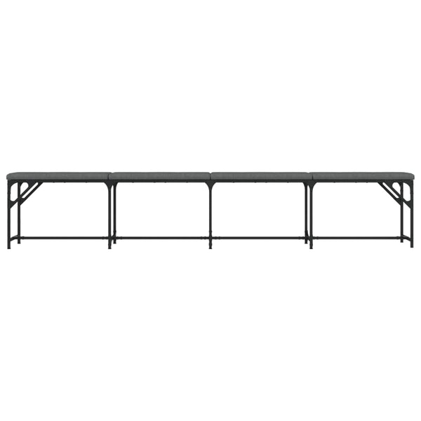 Dunkelgraue Essbank 248 cm Stahl & Stoff