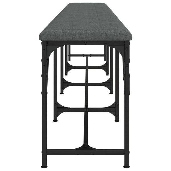 Dunkelgraue Essbank 248 cm Stahl & Stoff