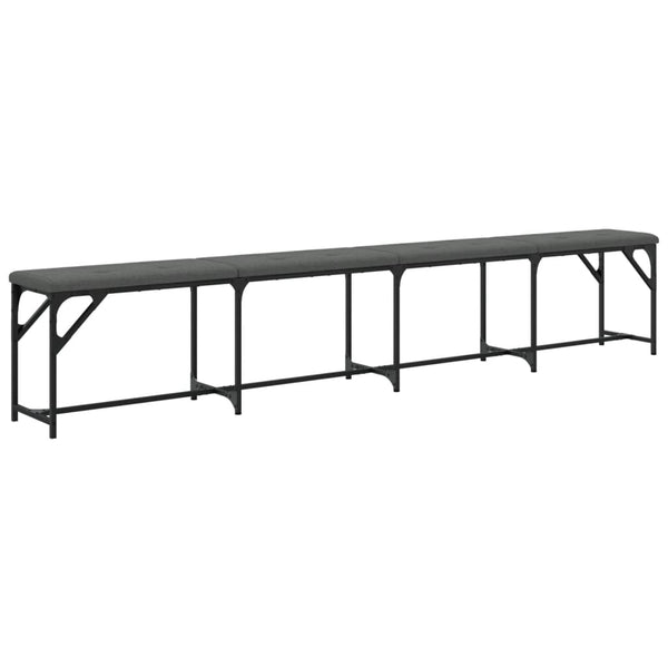Dunkelgraue Essbank 248 cm Stahl & Stoff