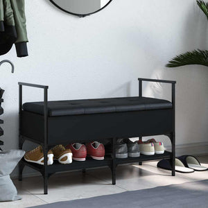 Schuhbank Schwarz mit Stauraum