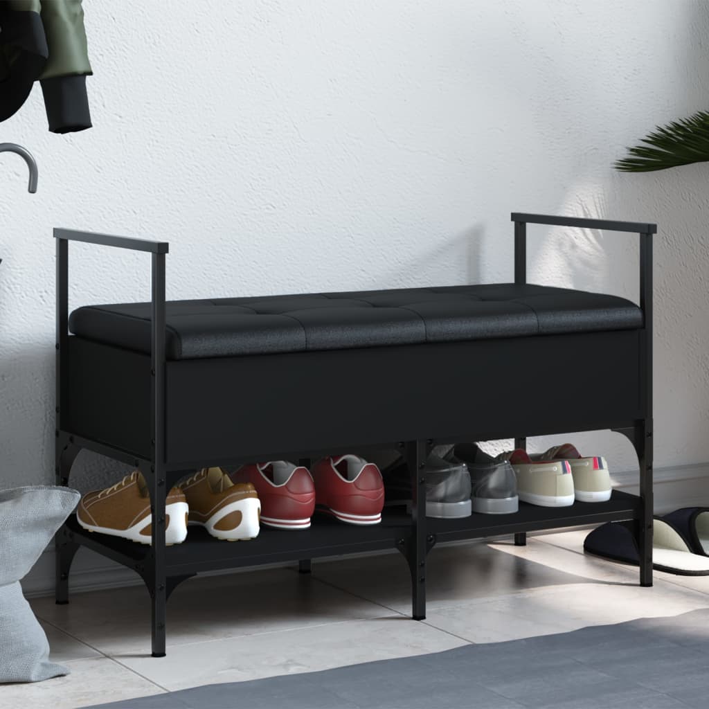 Schuhbank Schwarz mit Stauraum