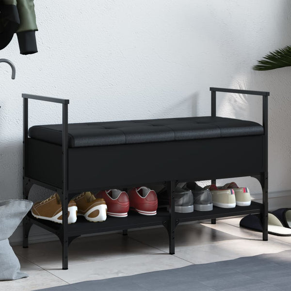 Schuhbank Schwarz mit Stauraum