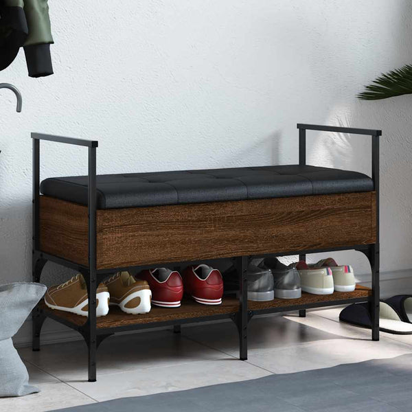Schuhbank Braun Eichenoptik mit Stauraum