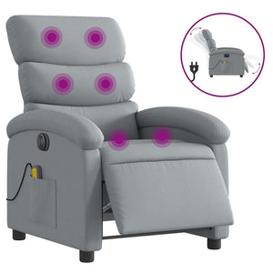 vidaXL Electric Massage Armchair Light Grey Fabric