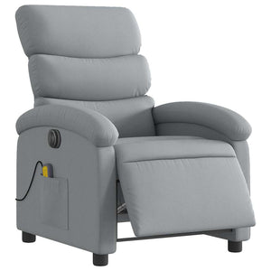 vidaXL Electric Massage Armchair Light Grey Fabric