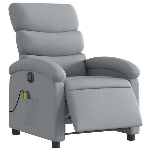 vidaXL Electric Massage Armchair Light Grey Fabric