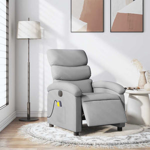 vidaXL Electric Massage Armchair Light Grey Fabric