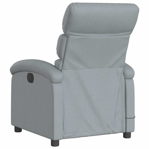 vidaXL Electric Massage Armchair Light Grey Fabric