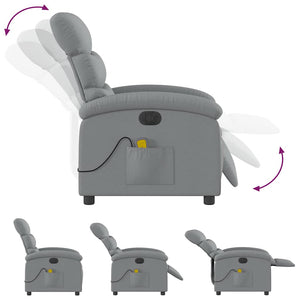 vidaXL Electric Massage Armchair Light Grey Fabric