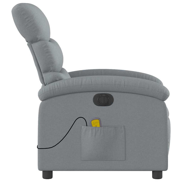 vidaXL Electric Massage Armchair Light Grey Fabric