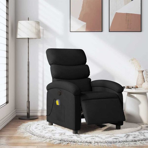 Massagesessel Elektrisch Schwarz Stoff