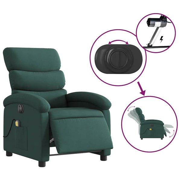 Elektrischer Massagesessel Dunkelgrün