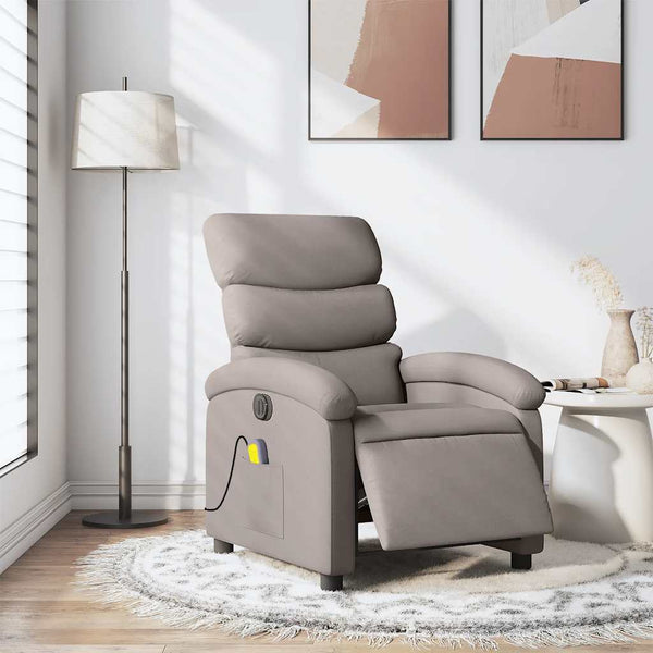 Massagesessel Elektrisch Taupe Stoff