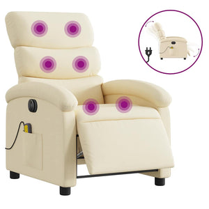 Massagesessel Elektrisch Creme Stoff