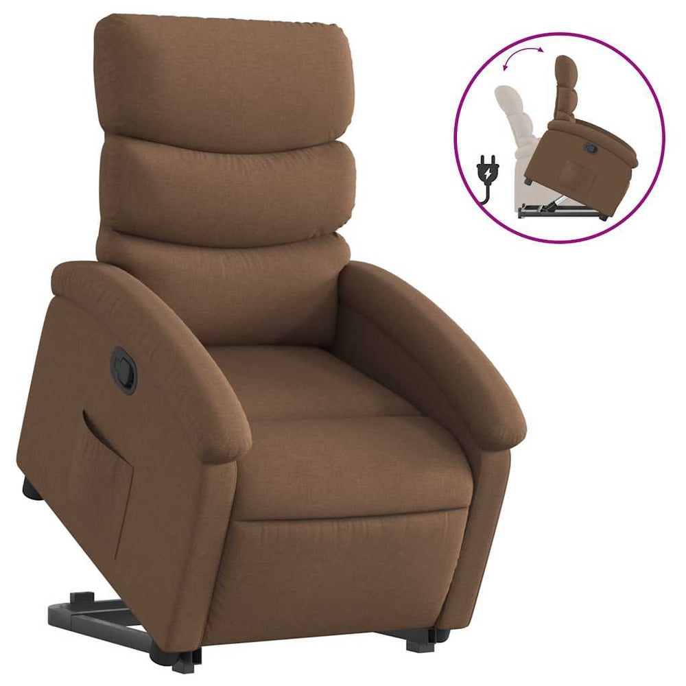 vidaXL Fauteuil relax avec fonction releveur Tissu marron