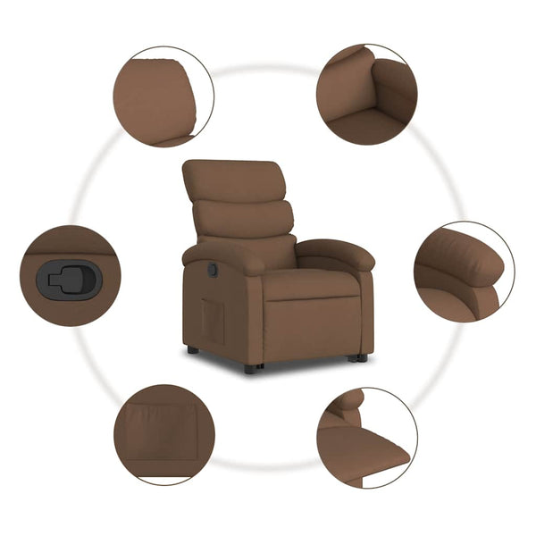 Relaxsessel mit Aufstehhilfe Braun