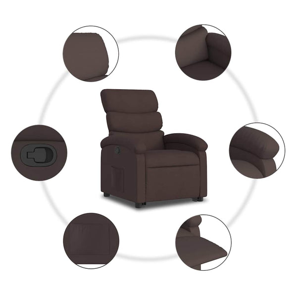 Relaxsessel mit Aufstehhilfe Dunkelbraun