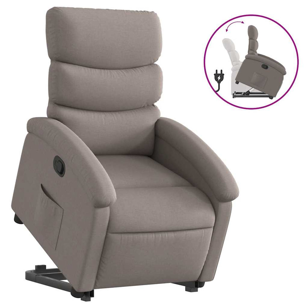 vidaXL Fauteuil relax releveur taupe en tissu
