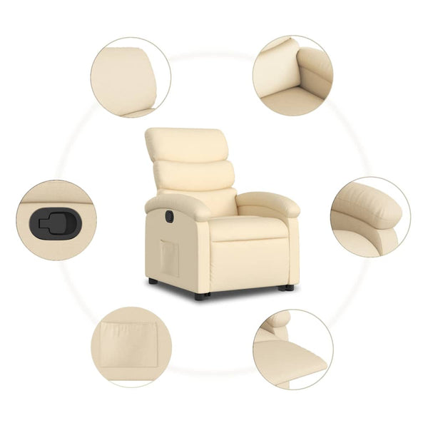 Relaxsessel mit Aufstehhilfe Creme