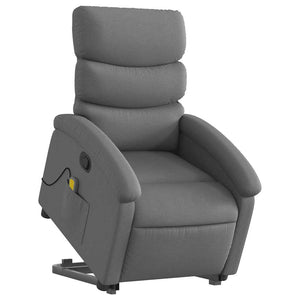 Massagesessel mit Aufstehhilfe Dunkelgrau Stoff