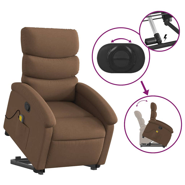 Massagesessel mit Aufstehhilfe Braun
