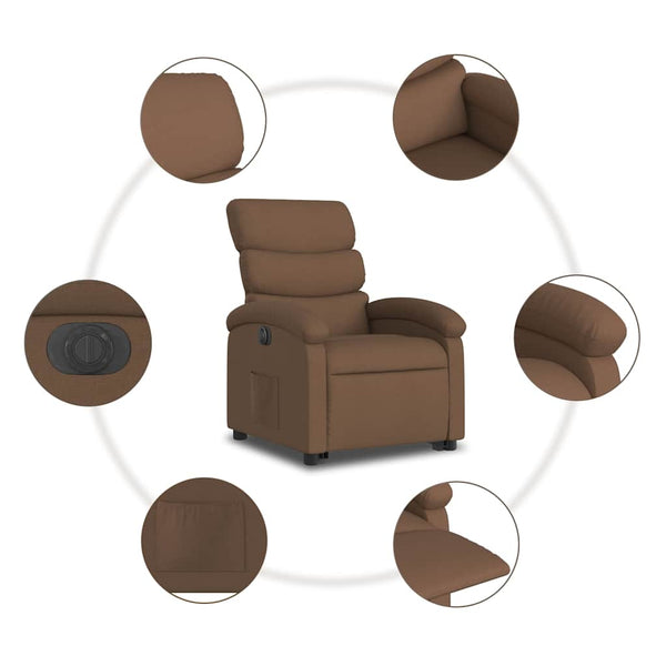 Elektrischer Relaxsessel mit Aufstehhilfe Braun