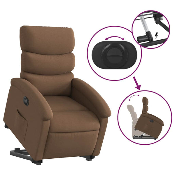 Elektrischer Relaxsessel mit Aufstehhilfe Braun