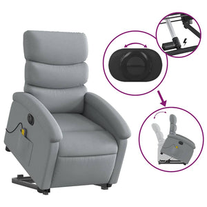 Elektrischer Massagesessel mit Aufstehhilfe Hellgrau