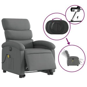 Elektrischer Massagesessel mit Aufstehhilfe Dunkelgrau