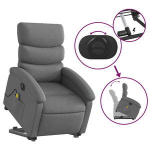 Elektrischer Massagesessel mit Aufstehhilfe Dunkelgrau