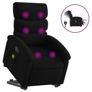 Elektrischer Massagesessel mit Aufstehhilfe Schwarz