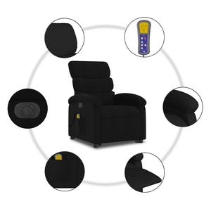 Elektrischer Massagesessel mit Aufstehhilfe Schwarz