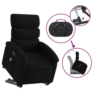 Elektrischer Massagesessel mit Aufstehhilfe Schwarz