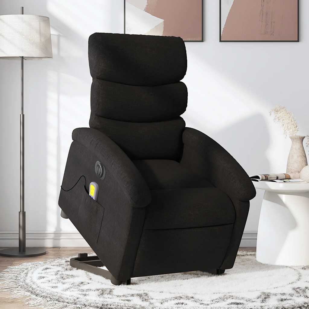 Elektrischer Massagesessel mit Aufstehhilfe Schwarz