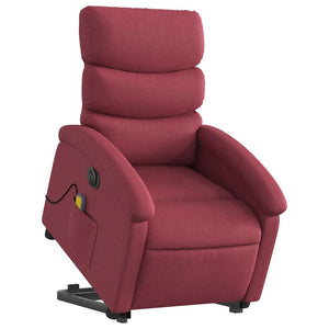 Elektrischer Massagesessel mit Aufstehhilfe Weinrot