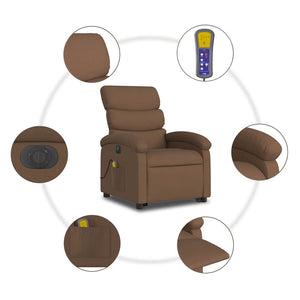 Elektrischer Massagesessel mit Aufstehhilfe Braun
