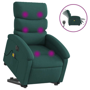 Elektrischer Massagesessel mit Aufstehhilfe Dunkelgrün