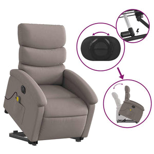 Elektrischer Massagesessel mit Aufstehhilfe Taupe