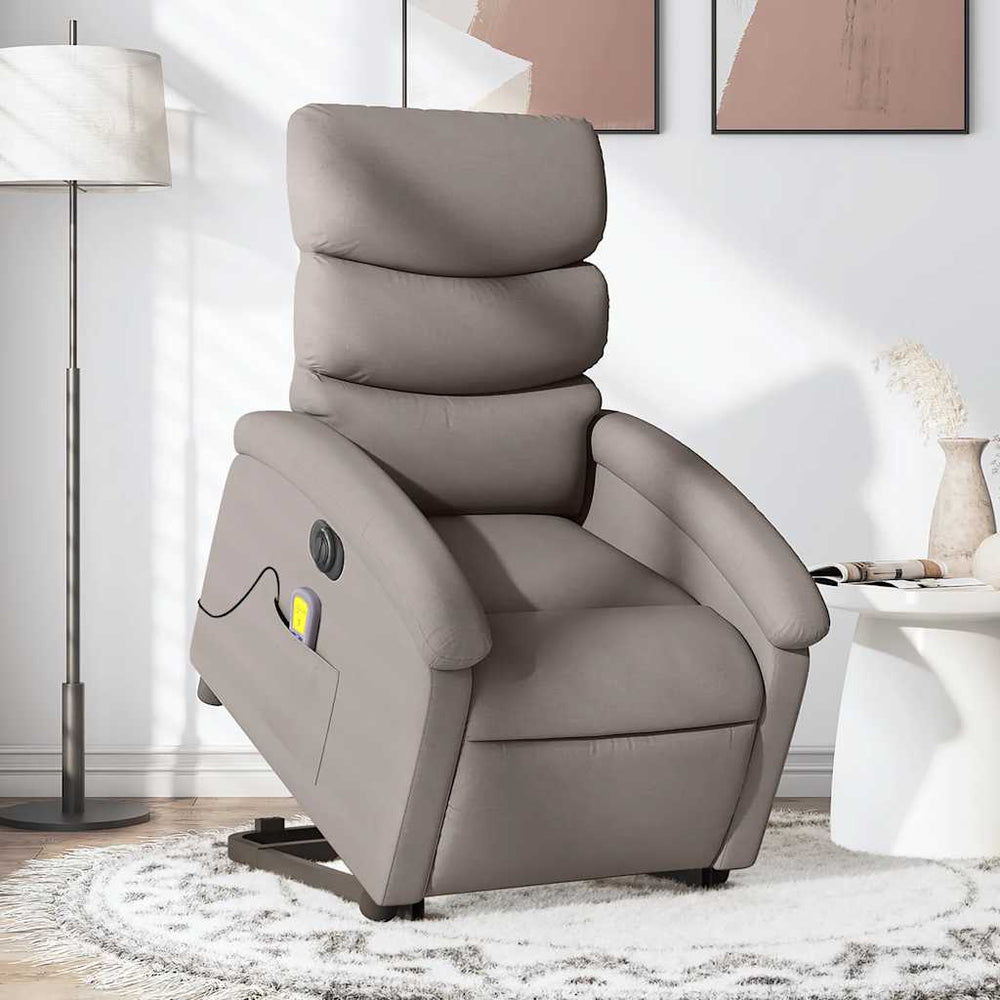 Elektrischer Massagesessel mit Aufstehhilfe Taupe