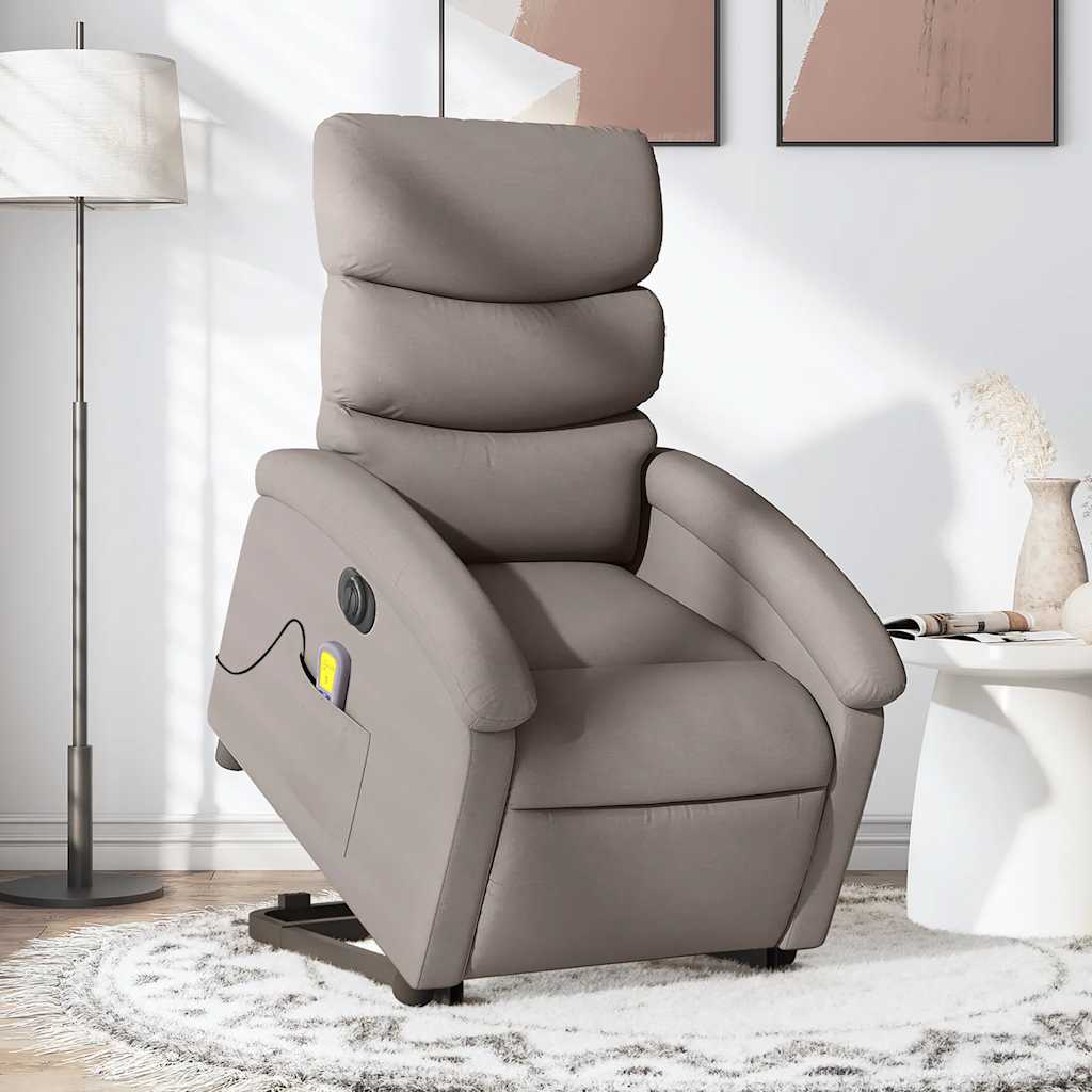 Elektrischer Massagesessel mit Aufstehhilfe Taupe