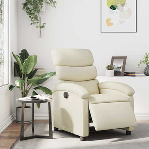 Relaxsessel Elektrisch Creme Kunstleder